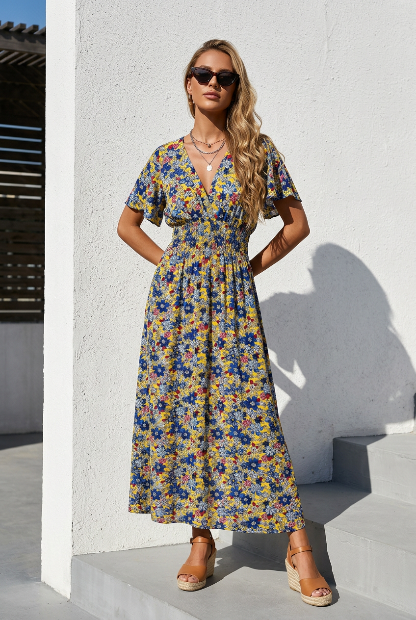 Ensley Dress ~ Bloom Print