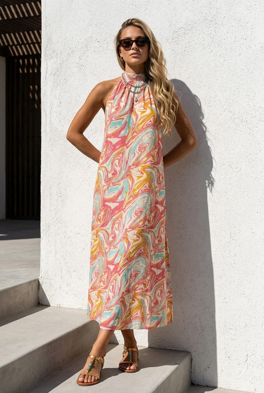Adleigh Dress ~ Marble Print