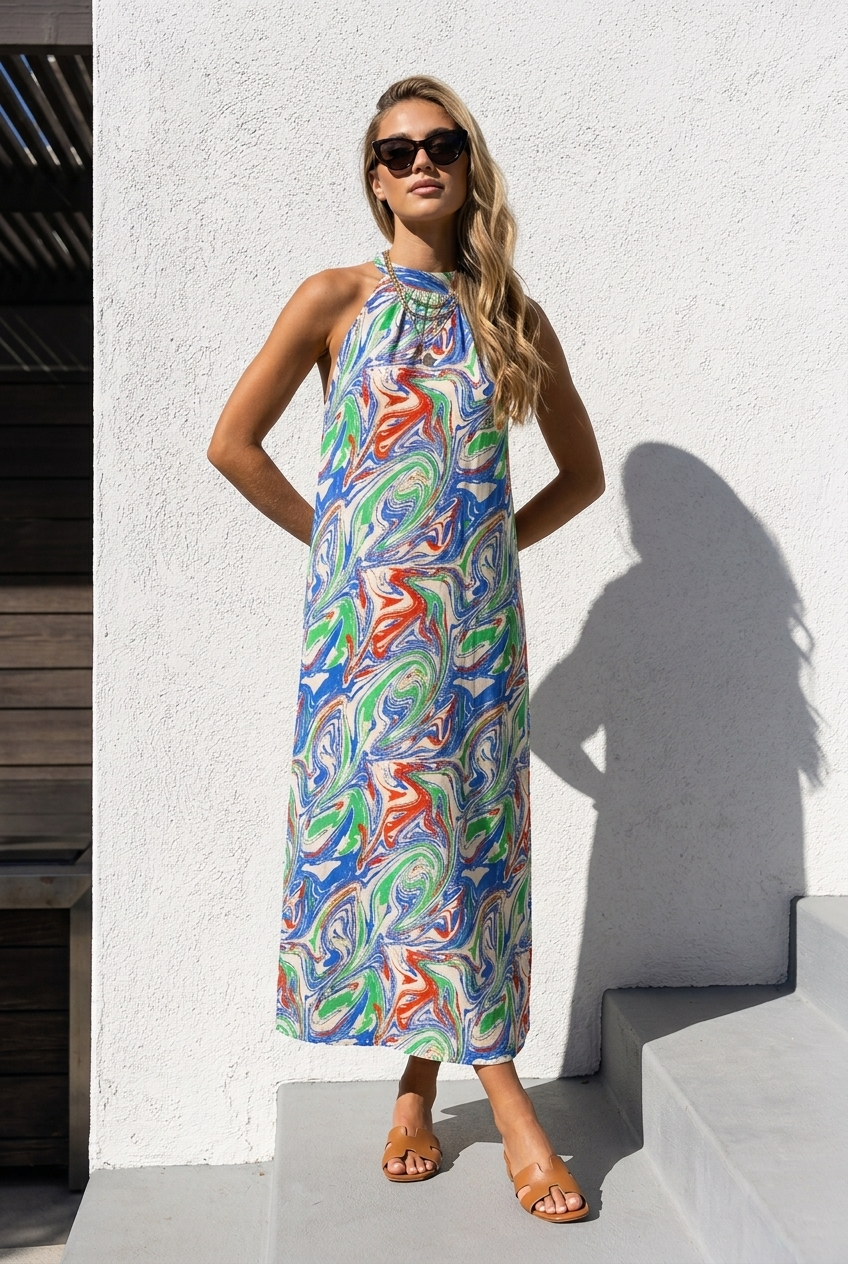 Adleigh Dress ~ Marble Print
