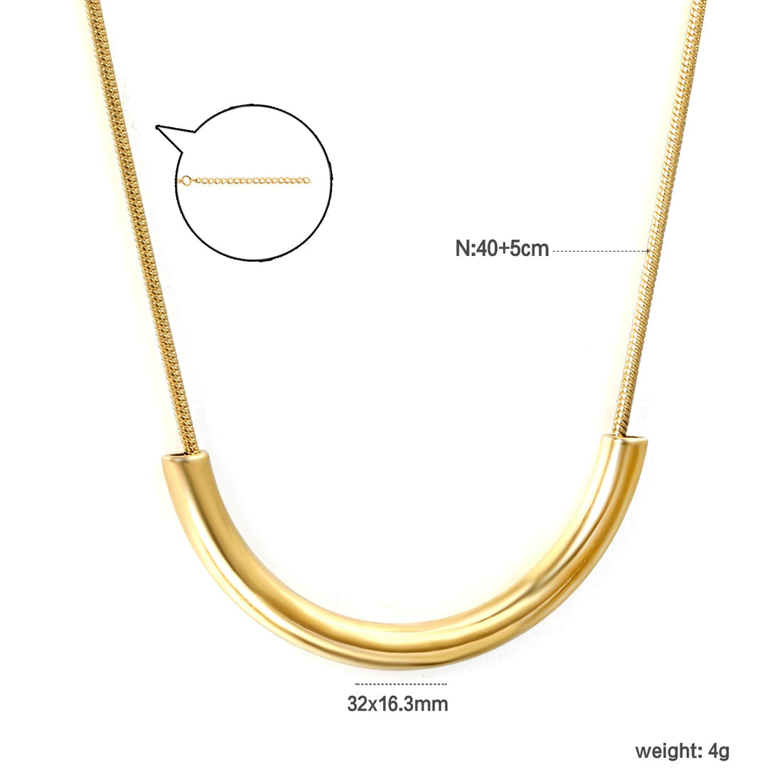 Golden Arc Necklace ~ Waterproof