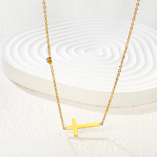 Crystal Cross Necklace ~ Waterproof
