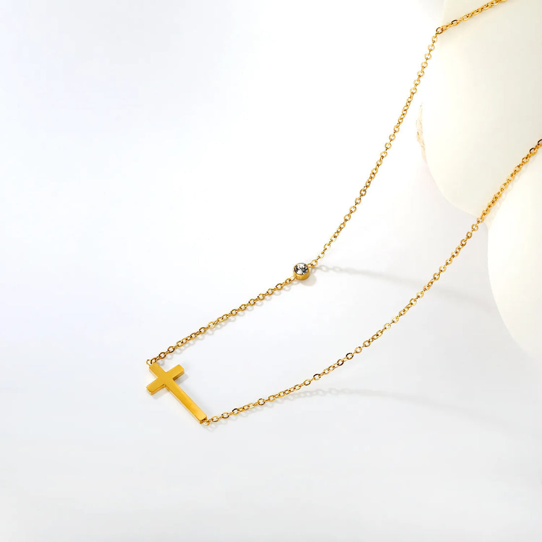 Crystal Cross Necklace ~ Waterproof