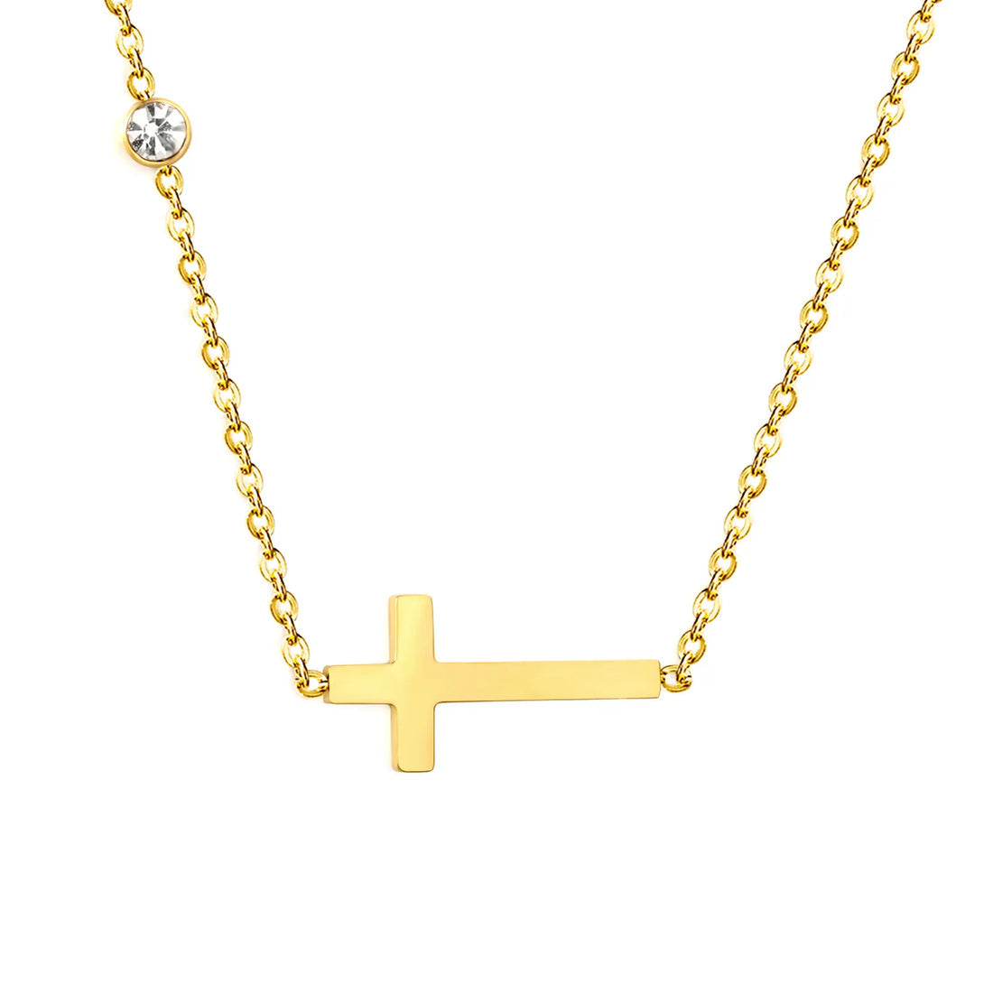 Crystal Cross Necklace ~ Waterproof