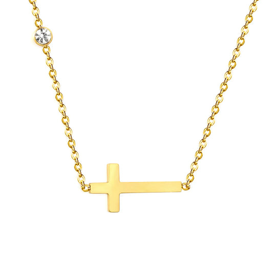 Crystal Cross Necklace ~ Waterproof