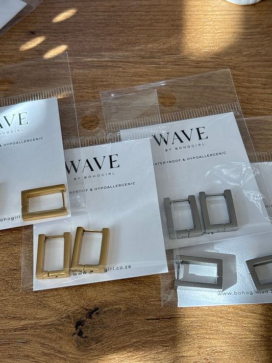 Tide Square Hoops ~ Waterproof
