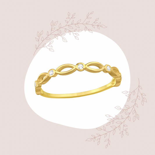 Gemima CZ Gold Plated 925 Silver Ring
