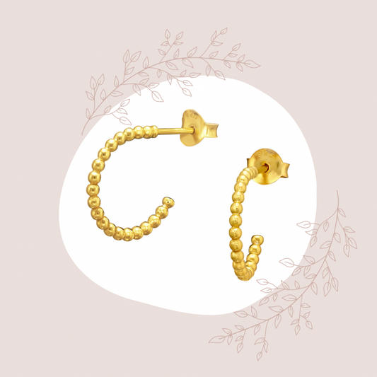 Mila Gold Plated 925 Silver Half Hoop Earrings