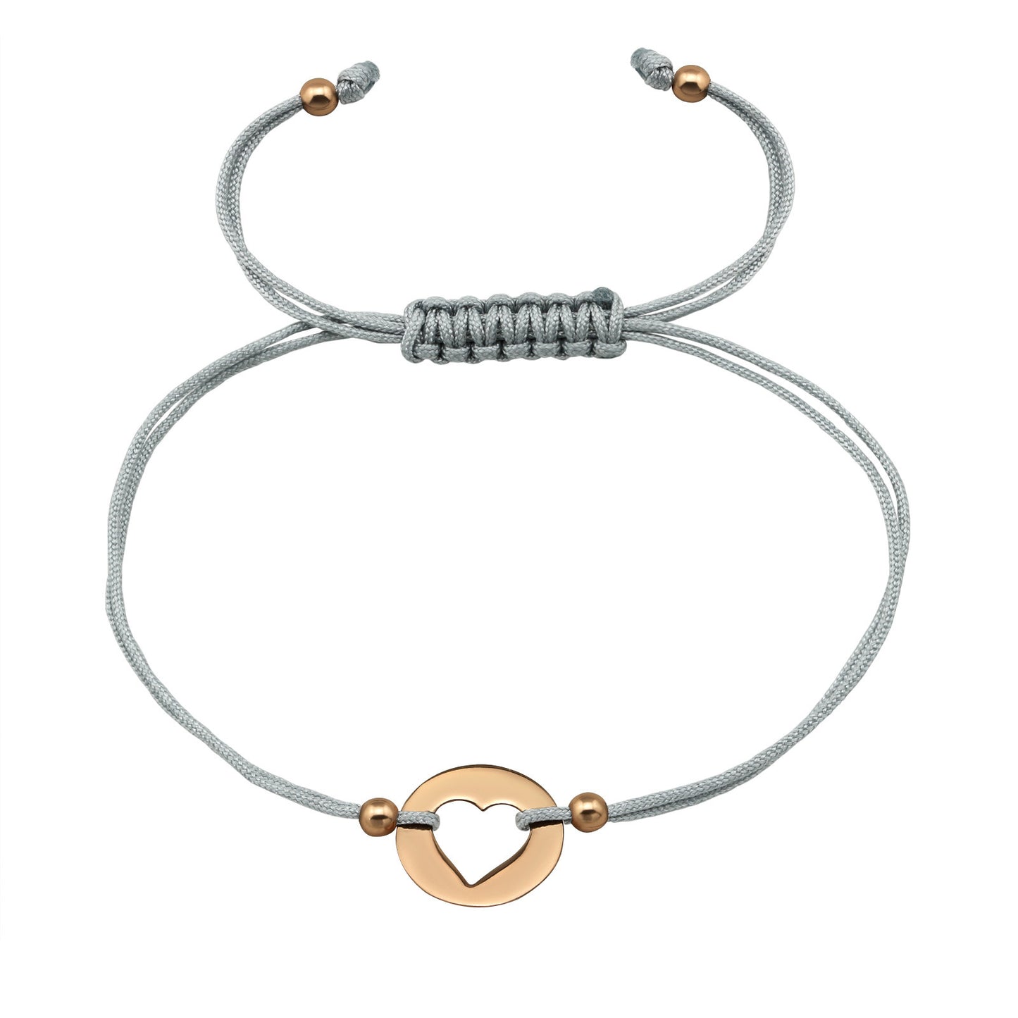 925 Silver Rose Heart Corded Bracelet