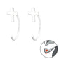 Tiny Cross 925 Silver Ear Huggers