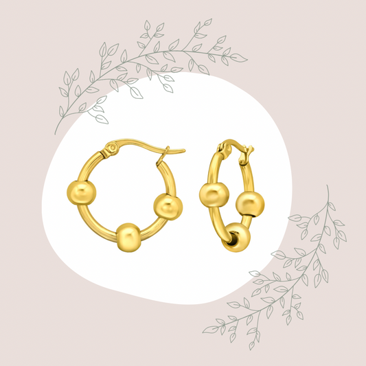 Bali Gold Surgical Steel Hoops - 20mm