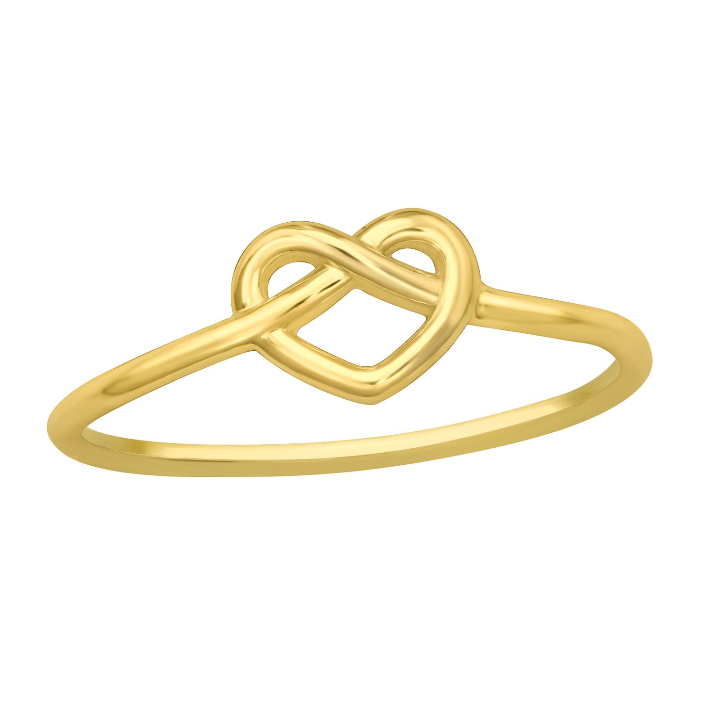 Knotted Heart Gold Plated 925 Silver Ring