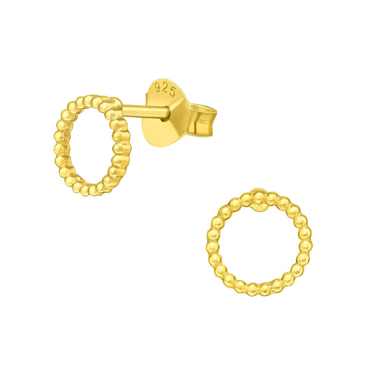 Diva Gold Plated 925 Silver Circle Studs