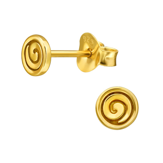 Riley Gold Plated 925 Silver Spiral Studs