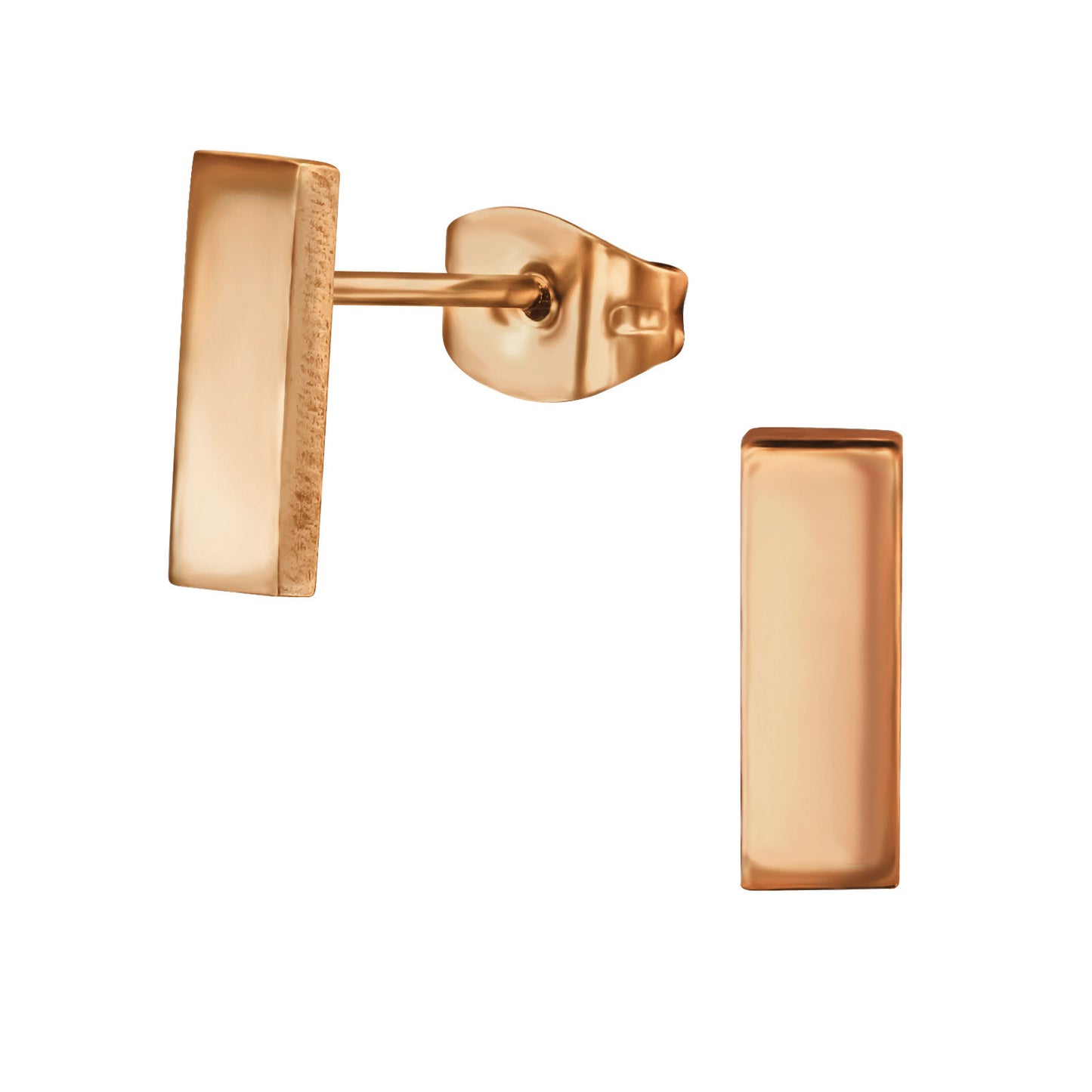 Rose Bar Studs ~ Water and Tarnish Resistant