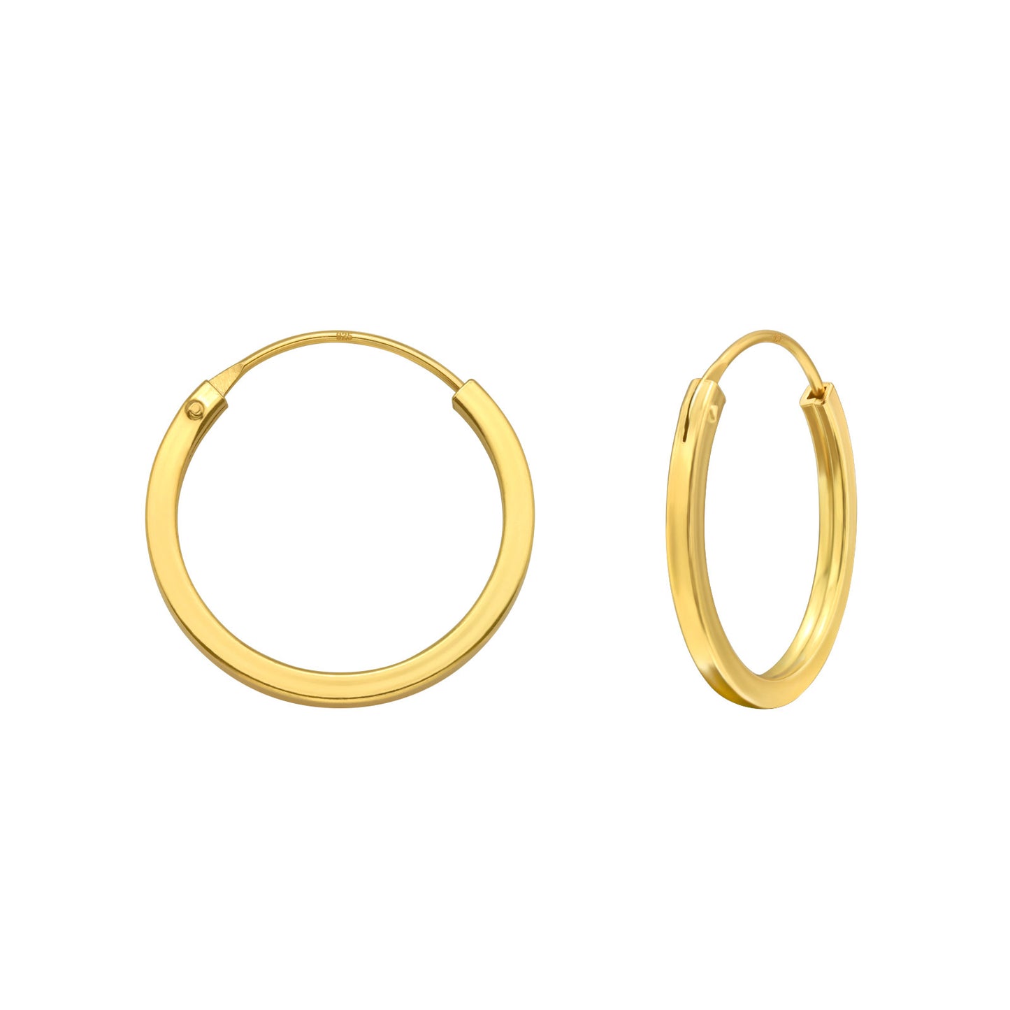 Ava Gold Plated 925 Silver Hoops (18mm)