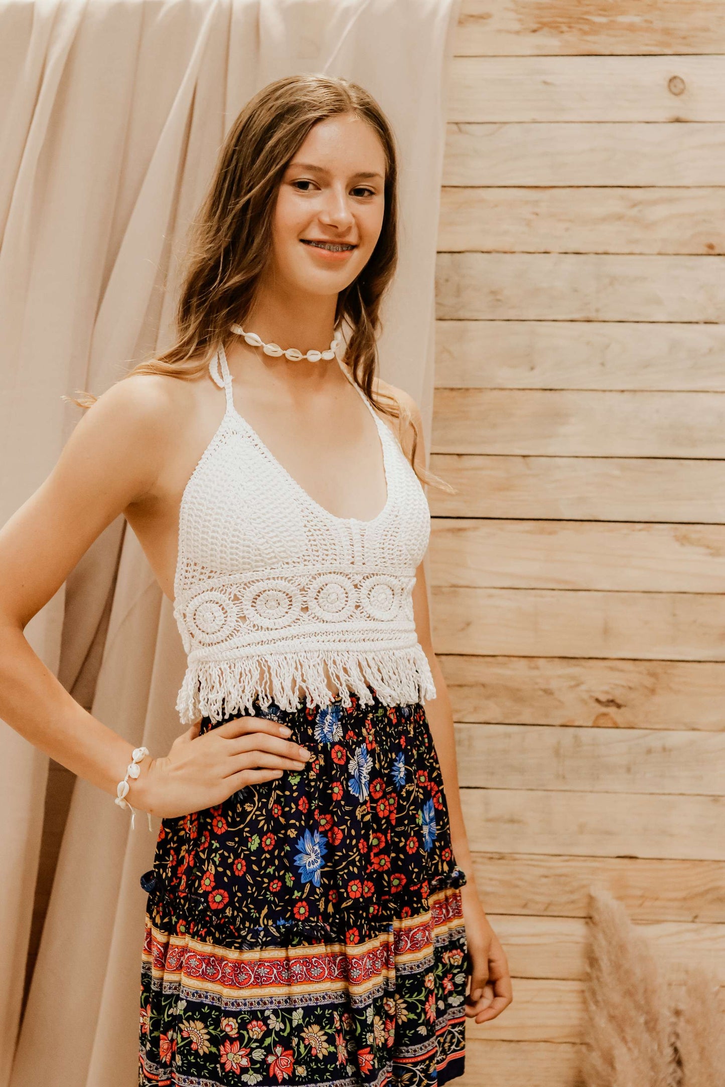 Sunny Breeze Crochet Top ~ White