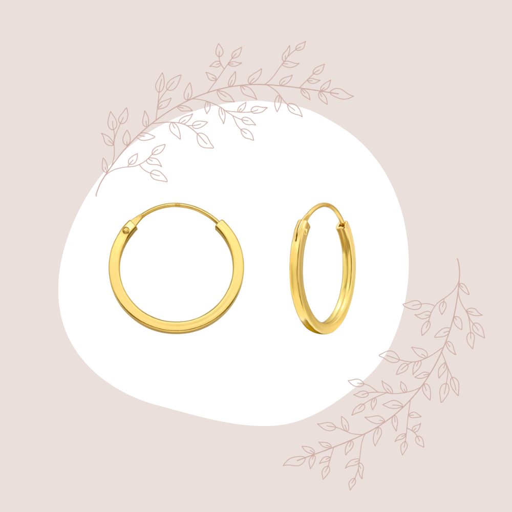 Ava Gold Plated 925 Silver Hoops (18mm)