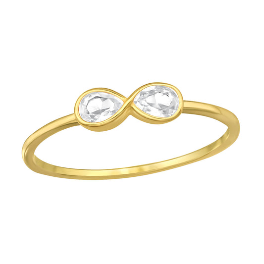 Anastasia CZ Gold Plated 925 Silver Ring