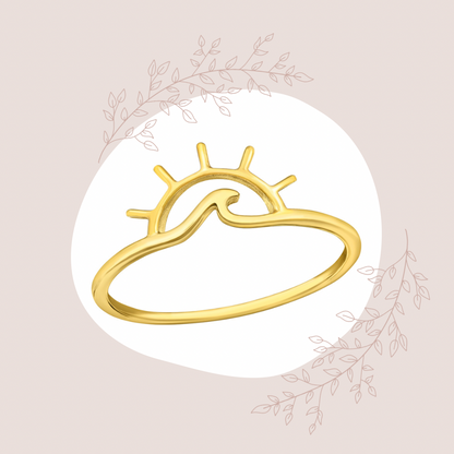 Sunset Gold Plated 925 Silver Ring