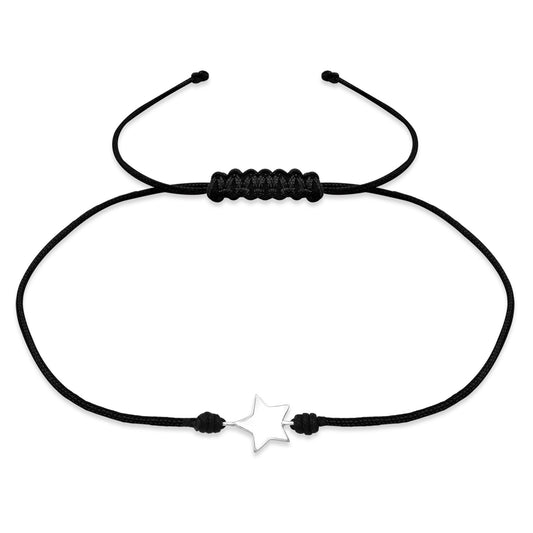 925 Silver Star Corded Bracelet