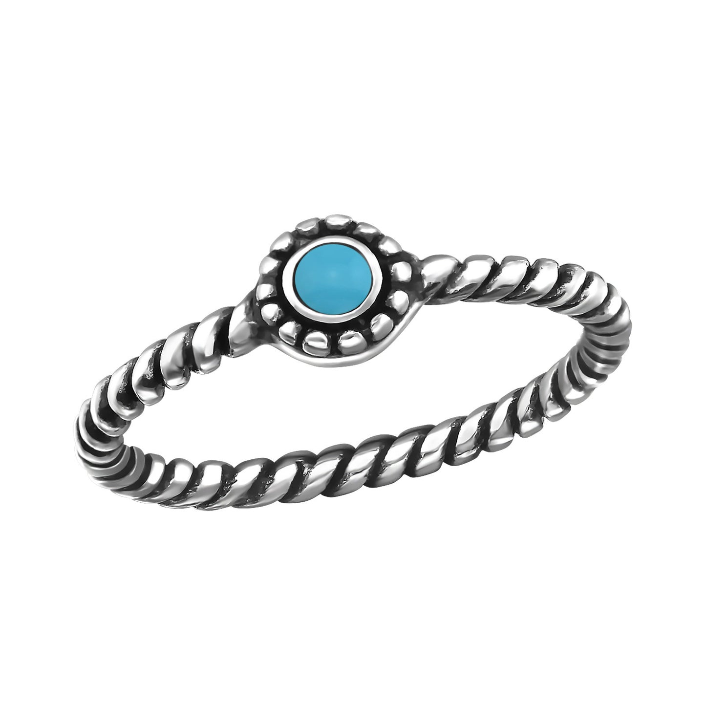 Boho Blue 925 Silver Ring