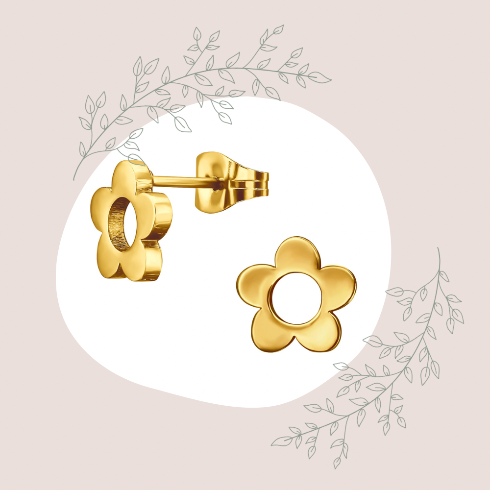 Blossom Gold Surgical Steel Studs