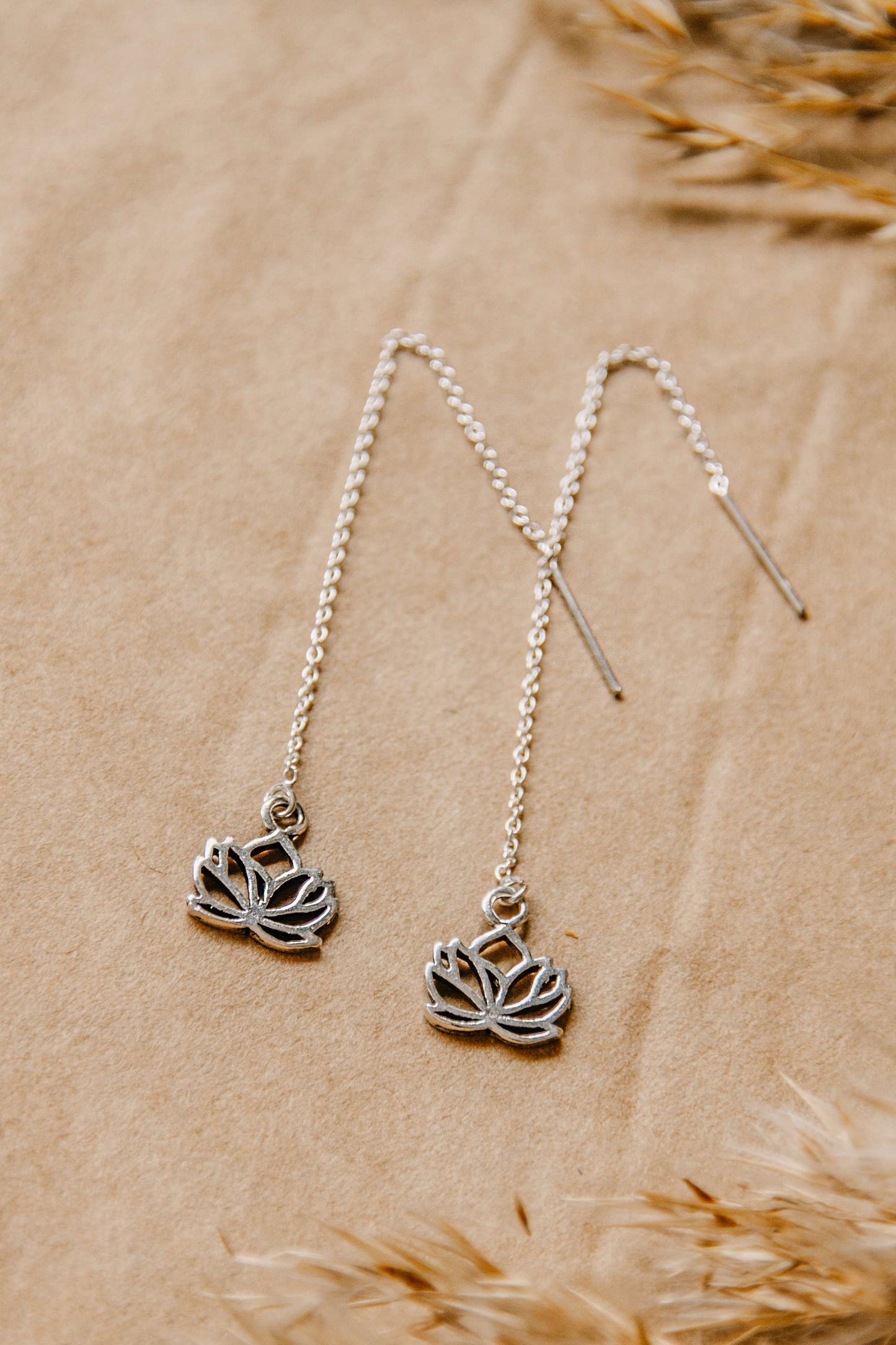 Lotus 925 Sterling Silver Threader Earrings