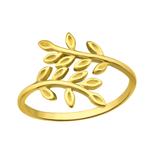 Judy Gold Plated 925 Silver Leaf Ring