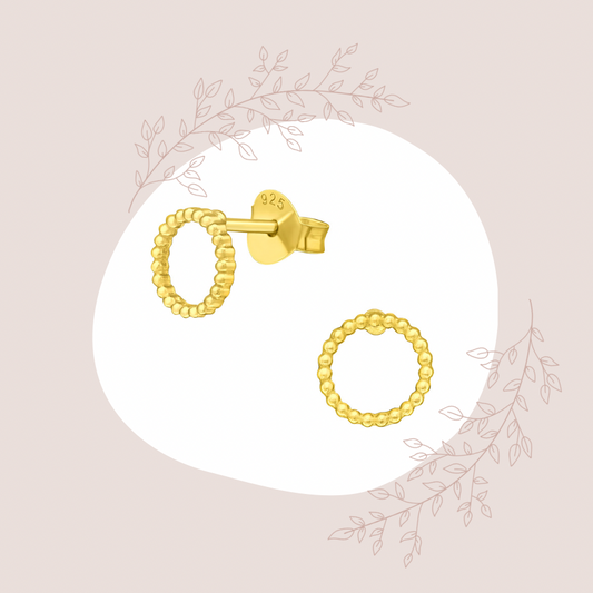 Diva Gold Plated 925 Silver Circle Studs