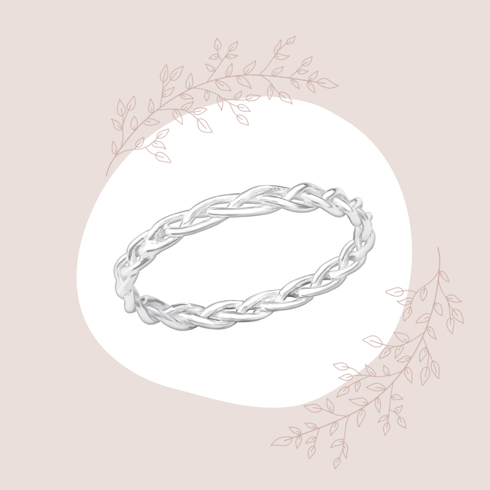 Elsa 925 Silver Braided Ring