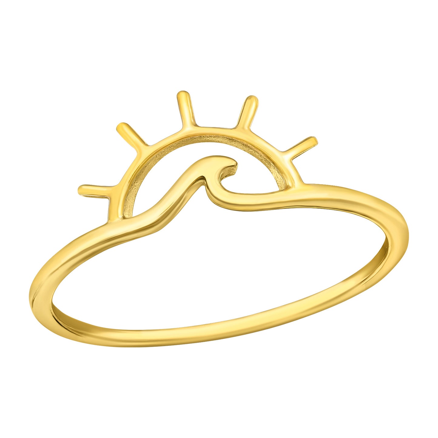 Sunset Gold Plated 925 Silver Ring