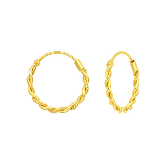 Janice Gold Plated 925 Silver Bali Hoops