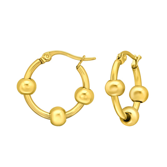 Bali Gold Surgical Steel Hoops - 20mm