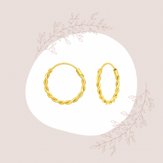 Janice Gold Plated 925 Silver Bali Hoops