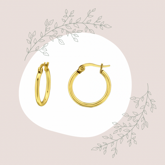 Gold Surgical Steel Hoops (15mm)