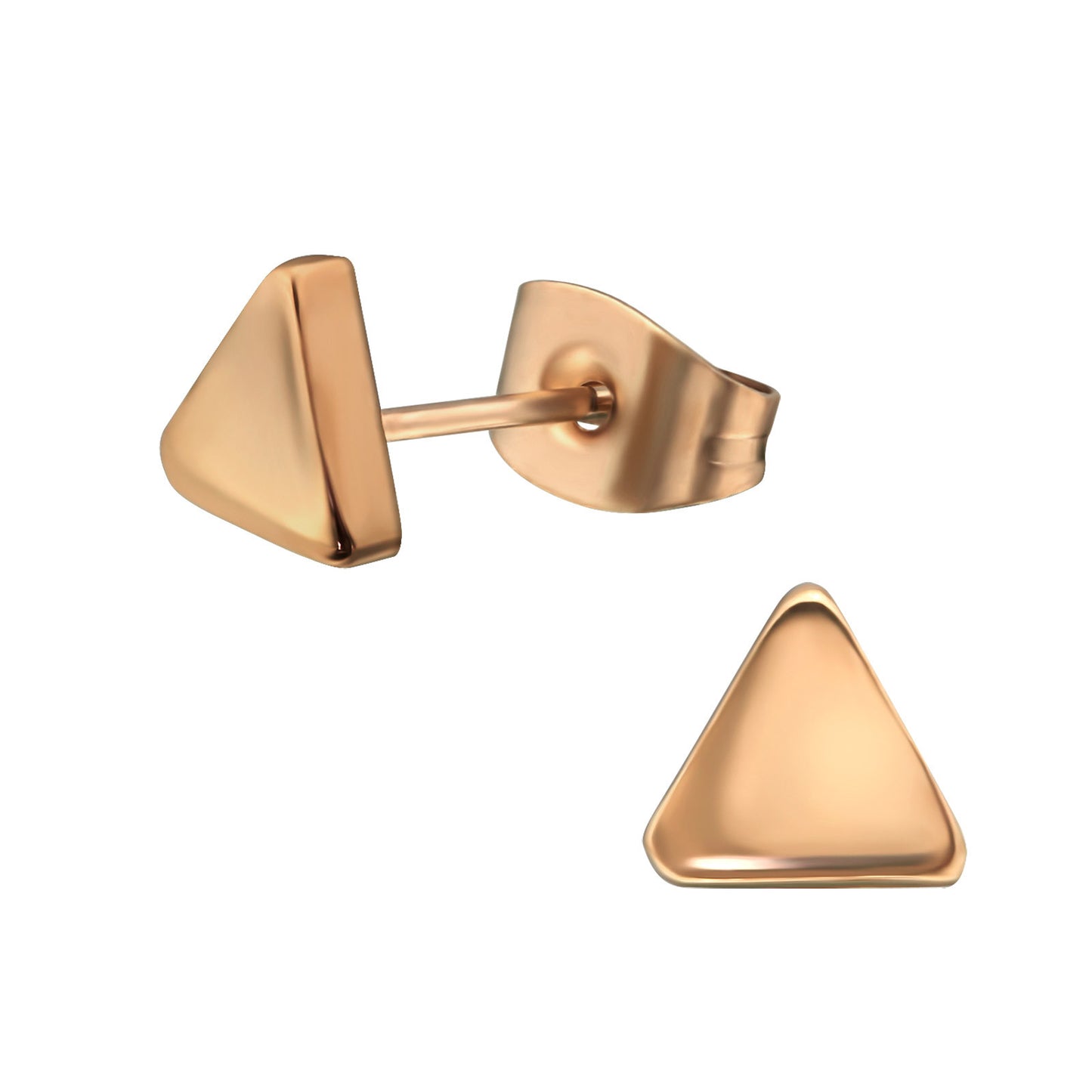 Rose Surgical Steel Triangle Studs