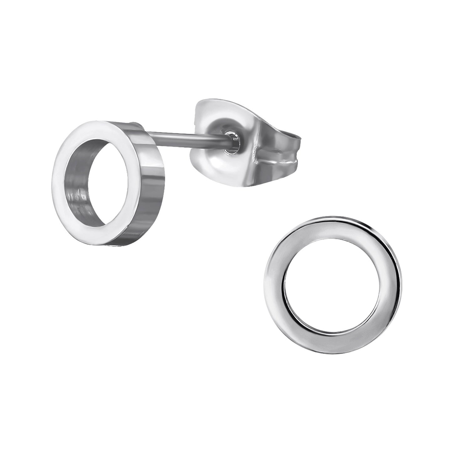 Silver Surgical Steel Circle Studs