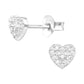 Iris 925 Silver CZ Heart Studs